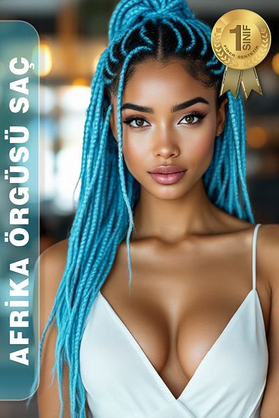 TAM TARZ Fiber Synthetic Hair for African Braiding Rasta and Box Braid / Baby Blue