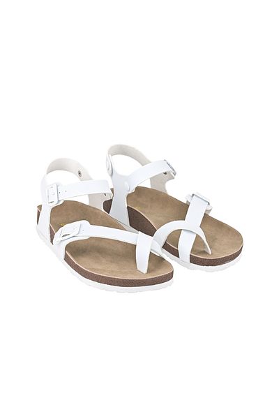 JustBow Σανδάλια Unisex με αγκράφα Λευκή Ανατομική Σόλα
