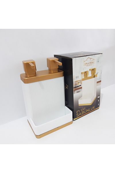 renkli çiçekler 800 ml Δοχείο υγρού σαπουνιού 2 Li 20x12x10 cm Καφέ Δοχείο υγρού σαπουνιού δύο διαμερισμάτων με καπάκι