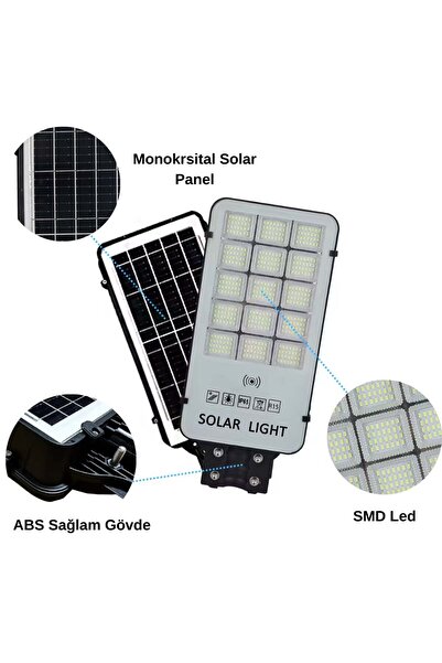 Forlife 300 Watt Güneş Enerjili Solar Sokak ve Yol Aydınlatma Armatürü (Beyaz Işık)