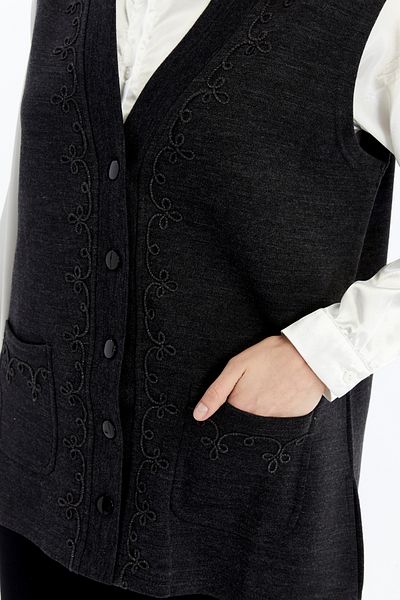 larocci Women's Standard V-Neck Mother's Vest with Embroidered Pocket