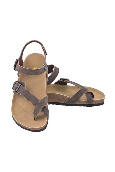 JustBow Σανδάλια Unisex με πόρπη σε καφέ ανθρακί ανατομική σόλα