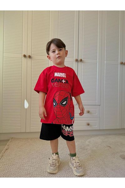 ÖRZİKİDS Men's Spiderman Printed Shorts Suit