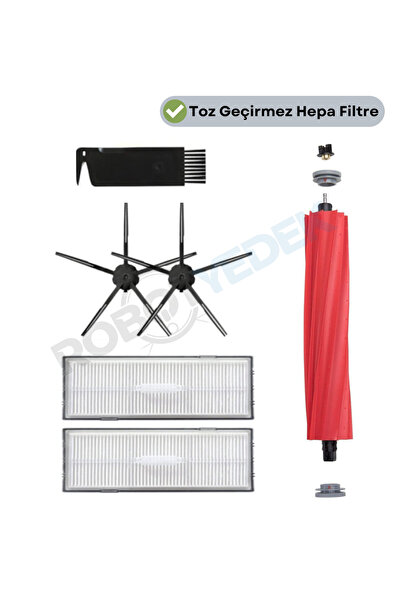 robotyedek Set de perii fără mop și filtru Hepa negru Roborock S7 - 6 bucăți