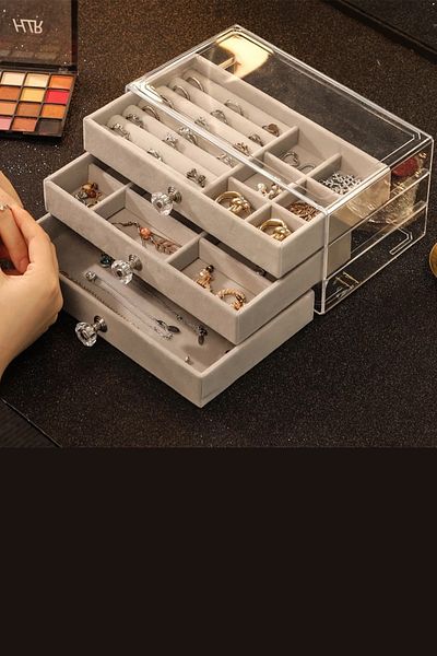 GİLLİ STORE 3 Bujiteri Sertare Organizator de machiaj cu mai multe compartimente Organizator multifuncțional pentru bijuterii