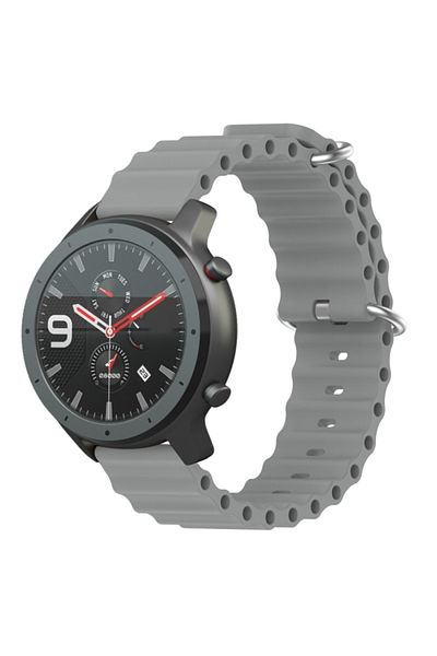 Generic سوار Ocean Band متوافق مع ساعة Samsung Gear S3 Frontier/Classic، مقاس 22 مم قابل للتعديل من السيليكون الناعم الرياضي