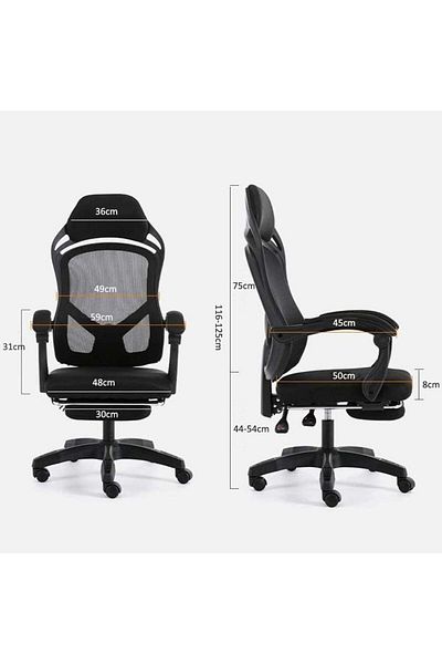 AWF AL WADI FURNITURE Compact Lockable Office Table with Ergonomic Reclining Mesh Office Chair