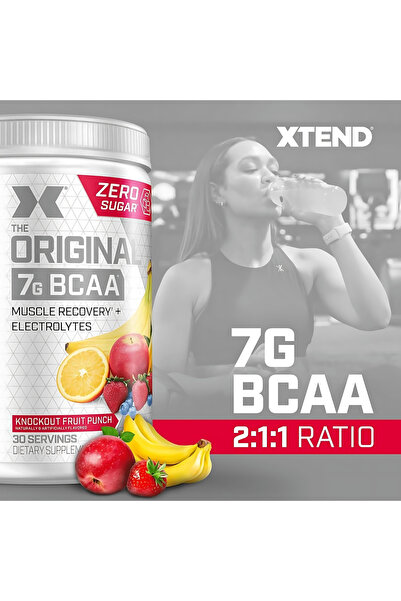 xtend Original BCAA Powder, Knockout Fruit Punch Flavor, 30 Servings