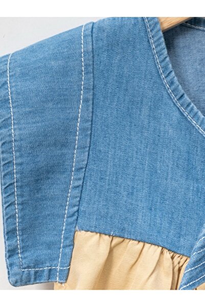 MixMax Bebe Kız Çocuk Fiyonklu Kısa Kollu Elbise