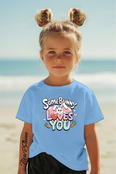 New Shine 1 tricou este un cadou pentru achiziții de 6 și peste în coș - Tricou pentru copii oversize cu imprimeu Some Bunny