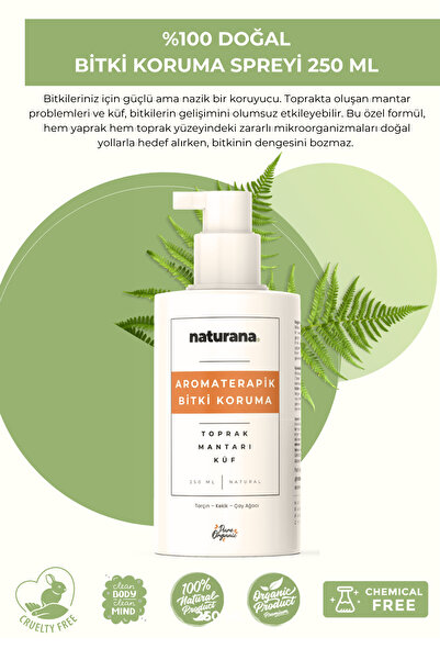 Naturana %100 Doğal Toprak Mantarı ve Küf Önleyici Çiçek Bitki Koruyucu Sprey...