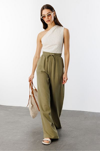 GENIUS STORE Muslin Palazzo Women's Trousers Muslin-Pants