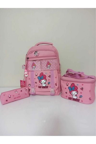 Alanç Gift Rucsac pentru școală primară roz pentru fete cu accesorii în stil coreean Kawaii, nutriție termică, cu suport pentru stilou