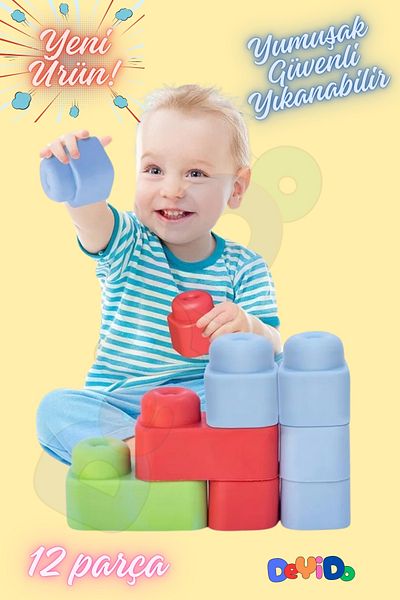 DeYiDo Soft Soft Big Block Le Set 12 Pieces Educational Toys