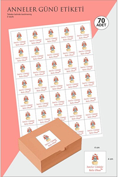 43 cici süsler organizasyon Anneler Günü Etiketi 4cm 70 Adet Sticker