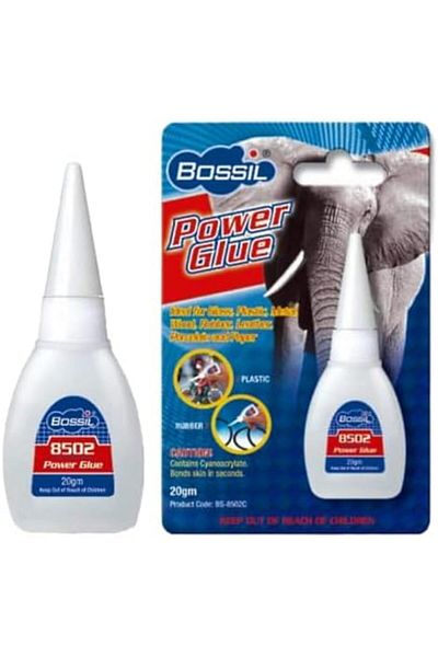 Genrics Bossil Power Glue 20g 8502C, Ultra Fast Setting Quick Bond, Ideal for Glass, Plastic, Metal, Wood