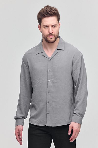 COMBİNE MİCHAİL Ανδρικό πουκάμισο Oversize Μακρυμάνικο Λινό Καλοκαιρινό Πουκάμισο
