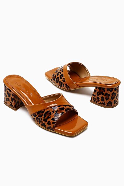 Limoya Morena Кафе Rugan Леопард Деталізовані Жіночі Капці на Низькому Каблуці Вигідна Пропозиція