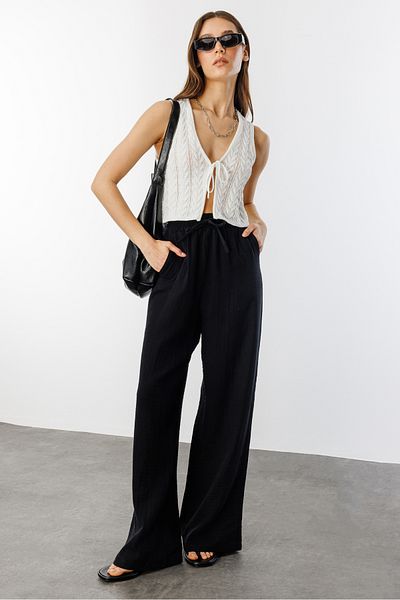 GENIUS STORE Muslin Palazzo Γυναικείο Παντελόνι MUSLIN-PANTS