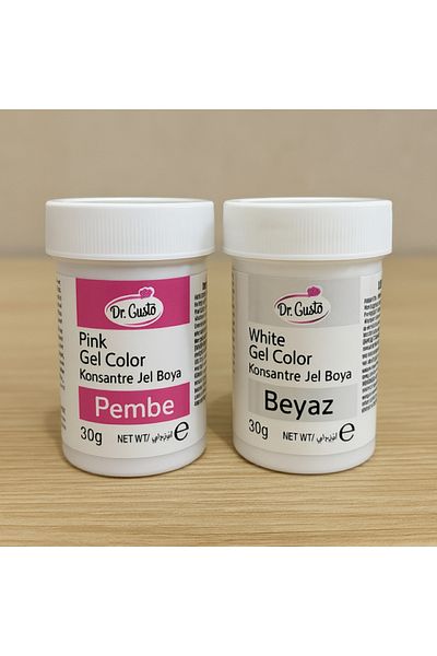 Dr. Gusto Pink White 2Pcs Gel Food Color 30Gr