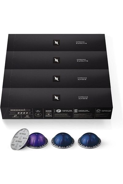 Nespresso Capsules Vertuo, Espresso Bold Variety Pack, Medium and Dark Roast, 40-Count