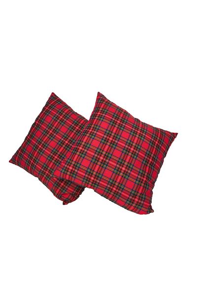 Angels' Collection Plaid Throw Pillow Cover 4 Pieces