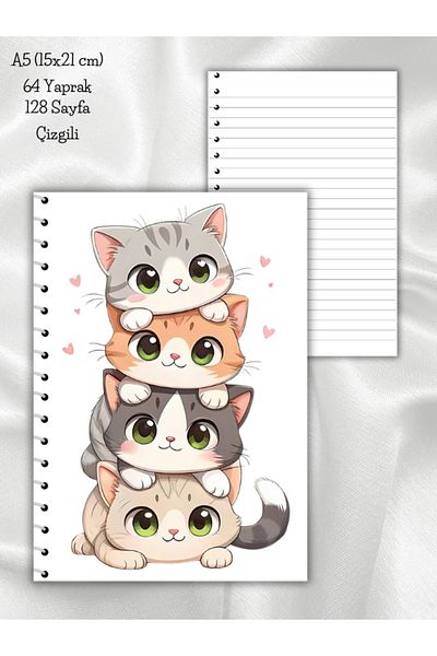 daily notebook A5 Size 64 Sheets Version Striped Pen and Line Line