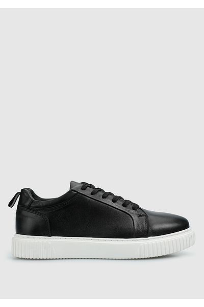 Provoq Black Leather Men's Shoes