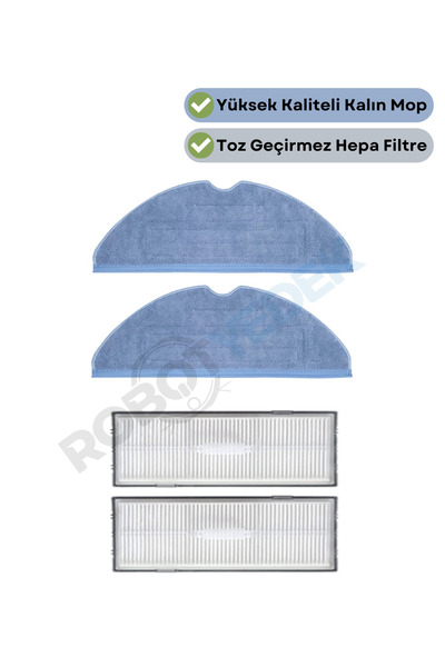 robotyedek Съвместими с Roborock S7 резервни парцал и HEPA филтър – 4 броя