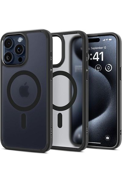 Spigen Spigen Ultra Hybrid MagFit for iPhone 15 Pro Max case cover compatible with MagSafe - Frost Black