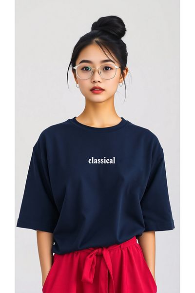 uyguntarz Klassisches bedrucktes Oversize-T-Shirt