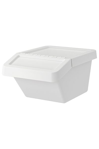 IKEA SORTERA Waste sorting bin with lid, white, 37 l