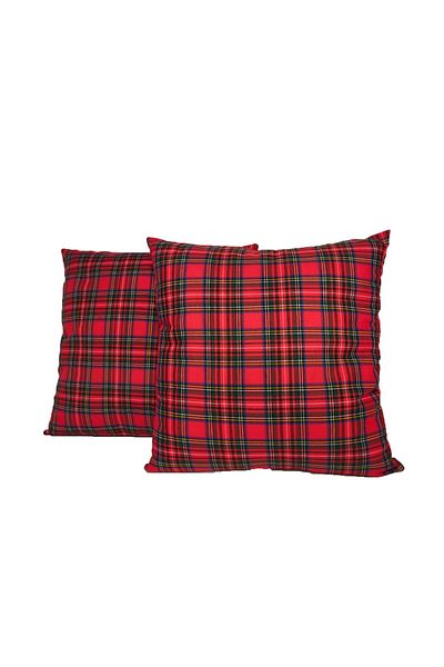 Angels' Collection Plaid Throw Pillow Cover Single