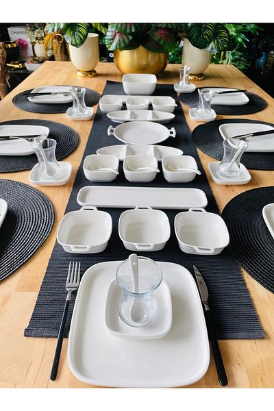 ACAR Modern 72 Piece Porcelain Breakfast Set for 12 People