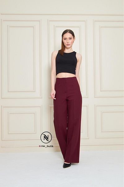 KAROL PALAZZO HIGH WAIST FLAT PANT