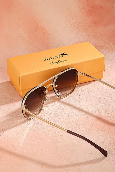 Polo Air Plg-2095C5 Men's Sunglasses Uv400 Protection Metal Frame Body Color Brown