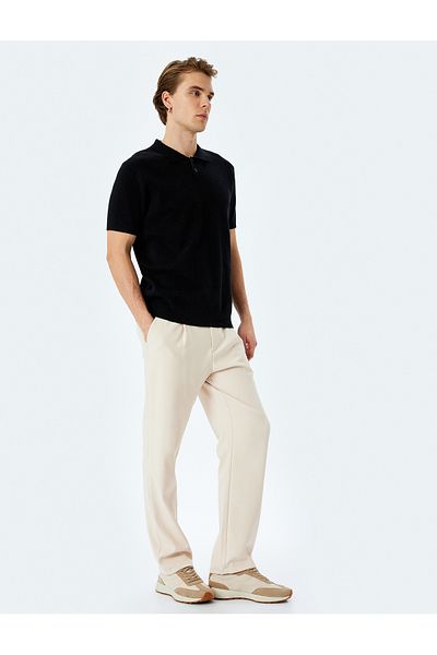 Koton New Season Cotton Basic Polo V-Neck Short Sleeve Knitwear T-Shirt