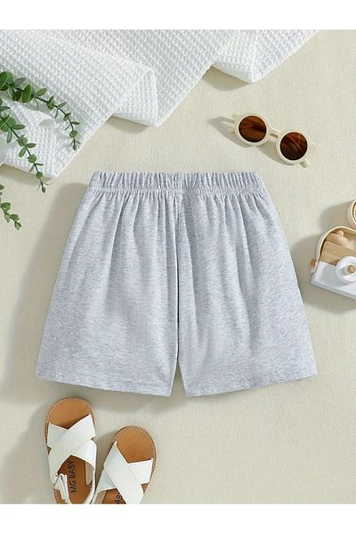 Afternoon Kids Girl / Boy Gray "Well Done" Printed Shorts
