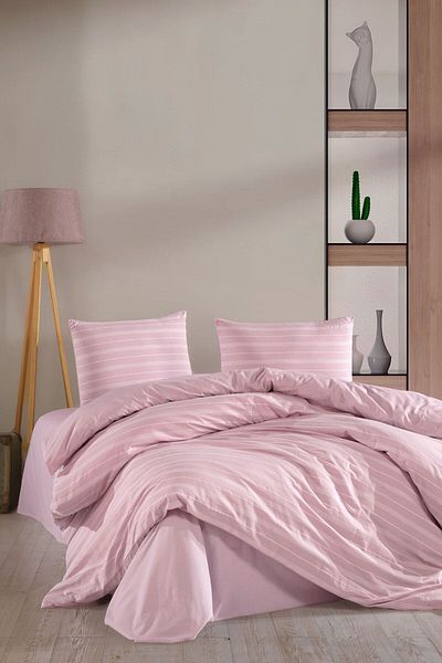VAROL Set cuvertură de pilota din satin cu dungi (KING SIZE).