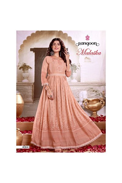 Hint Modam فستان هندي مطرز ومشدود