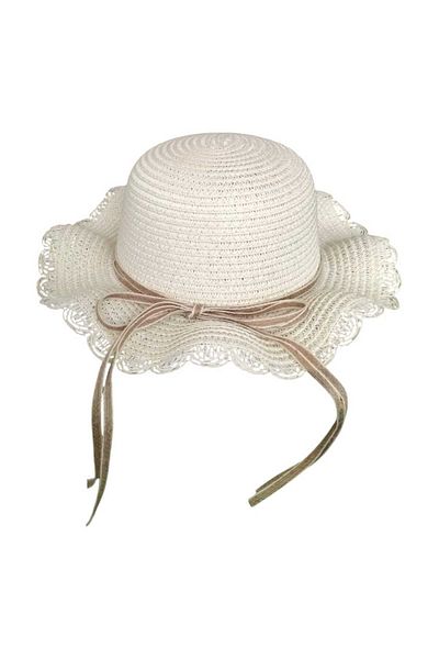 Aware Time Kitti 6-10 Years Old Girl's Straw Fedora Hat with Charm Accessory