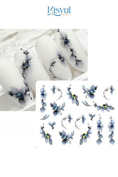 Misyul Tırnak Sticker Protez Tırnak Kalıcı Oje Süsleme, Nail Art Sticker