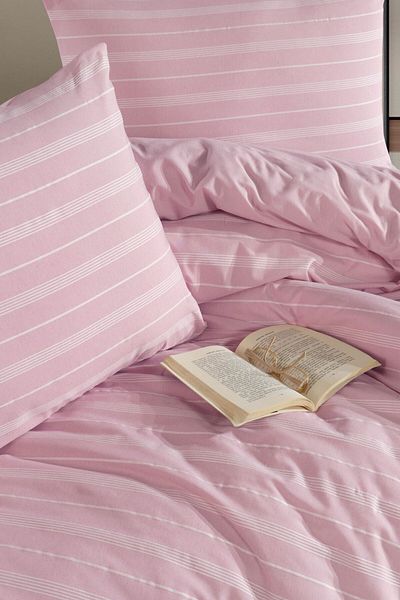VAROL Set cuvertură de pilota din satin cu dungi (KING SIZE).