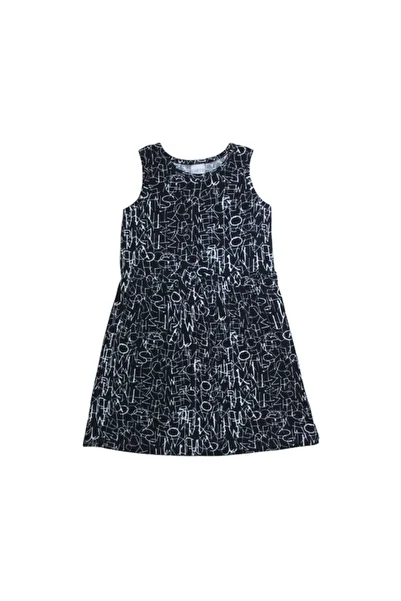 LOVETTI Rochie pentru fetiță fără mâneci cu model - litere întunecate