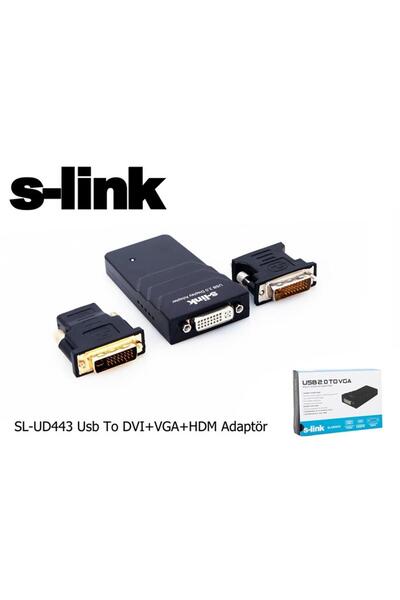 Universal S-Link Sl-Ud443 USB to Dvi+Vga Adapter