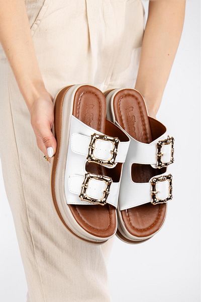 Bukond Daily Women's Slippers Double Buckle Soft Comfortable Orthopedic