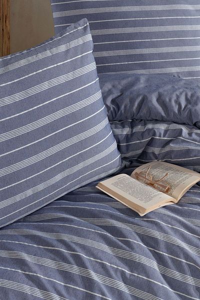 VAROL Set cuvertură de pilota din satin cu dungi (KING SIZE).