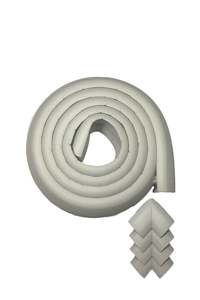 Evokids (2 Meters Rubber Edge 4 Pieces Corner) Gray Rubber Edge Protector