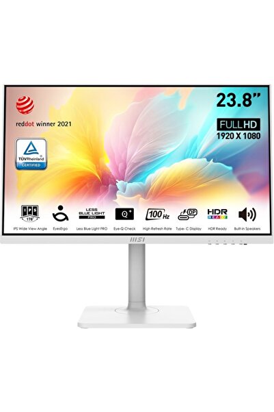MSI 23.8" FLAT IPS MODERN MD2412PW 1MS 100HZ HDMI USBC PIVOT MONİTÖR BEYAZ
