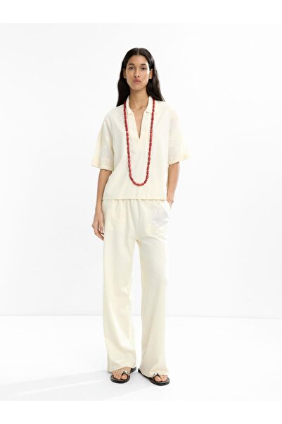 PARFOIS %100 Pamuk Nakışlı Pantolon